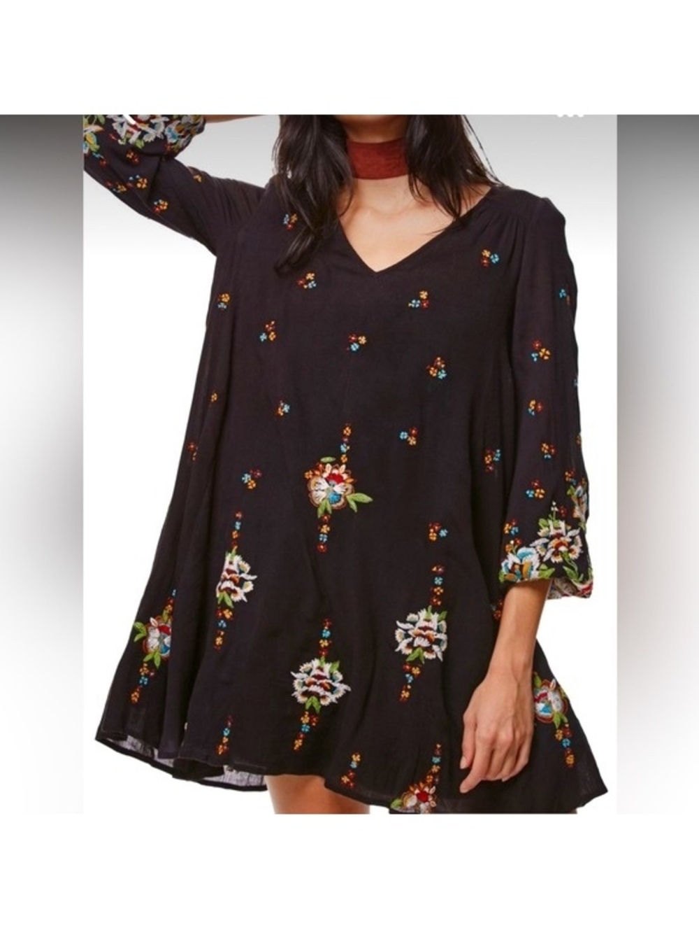 Free People Oxford Embroidered Mini Dress - Flowy Boho Cottagecore